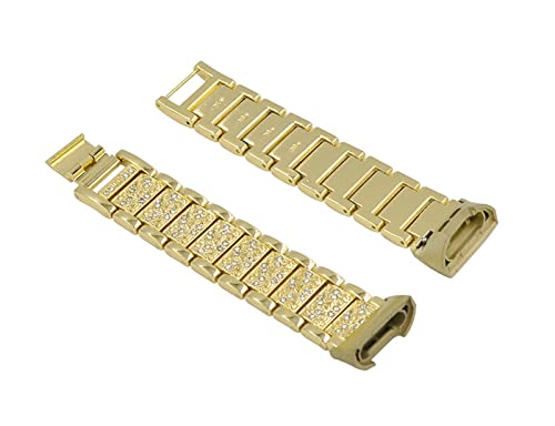 Edelstahl-Armband, passend für Fitbit Charge 3/4 Armband, Smartwatch-Ersatzarmband, langlebiges Metallarmband mit Diamant-Uhrenarmband von FXJHZH