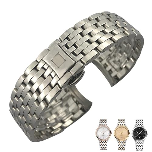 FXJHZH 316L Edelstahl-Uhrenarmbänder mit gebogenem Ende für Omega DE Ville Prestige Orbis Edition Uhrenarmband mit Faltschließe 16 mm, 19 mm, 20 mm von FXJHZH