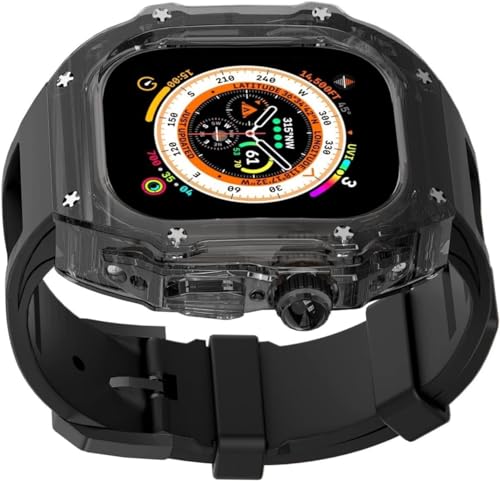 FXJHZH 44 mm 45 mm 49 mm Kristall-transparentes Uhrengehäuse, Silikon-Uhrenarmband, für 8, 7, 6, 5, 4 SE-Serie, Damen-Sportarmband-Gehäuse, Mod-Kit, Uhren-Ersatzzubehör von FXJHZH