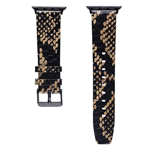 FXJHZH Handgemachte echte Schlangenhaut für Band 45mm 41mm 38mm 40mm 42mm 44mm Armband für iWatch 7/6/5/4/3/2/1 Serie Uhrenbänder von FXJHZH