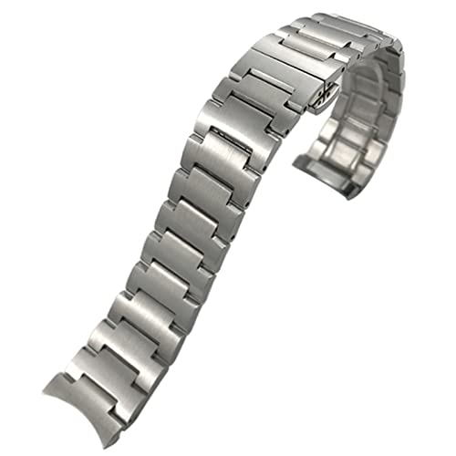FXJHZH Massives Edelstahl-Uhrenarmband mit gebogenem Ende, 21 mm, für MIDO M021.431, für MIDO 40 mm Commander-Uhrenserie, silbernes Herrenarmband von FXJHZH