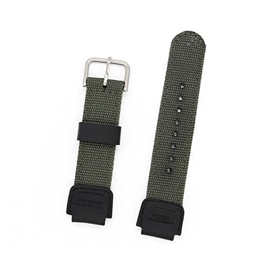 FXJHZH Premium-Leder-Nylon-Armband, passend für Casio AQ-S810 SGW-400H, 18 mm Dickes Nylon-Canvas-Armband, Sport, wasserdicht, Ersatzarmband von FXJHZH
