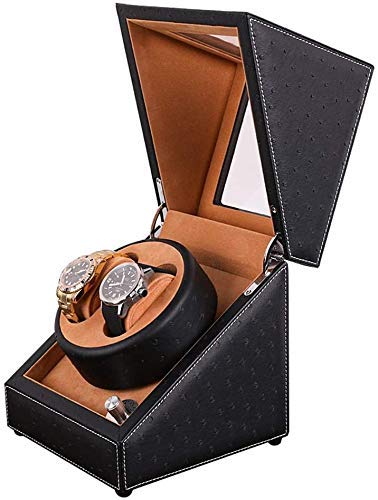 FXJHZH Uhrenbewegerbox für 2 Uhren, doppelte Holz-PU-Uhrenaufbewahrungsbox für Herren und Damen, leise von FXJHZH