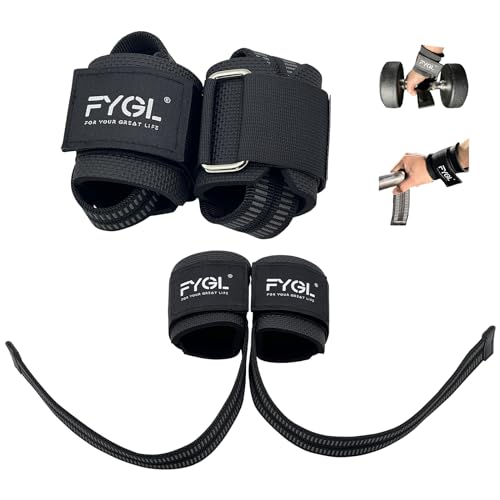FYGL Gewichthebergurte – Neopren-gepolsterte Handgelenkbandagen mit Nylon-Dura-Grip, Fitnessbänder für Gewichtheben, Powerlifting, Kreuzheben und Krafttraining von FYGL