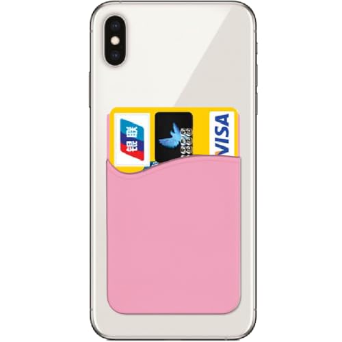 Handy Kartenhalter Universal,Kartenhülle für Samsung Galaxy m10 m11 m12 m13 m20 m21 m23 m22 m30s, Silikon Kreditkarten Tasche für Galaxy a10 a10s a11 a12 a13 a14 a20 a21 a22 a23 (Pink) von FYISWHO