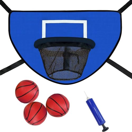 FYOBOT Trampolin-Basketballkorb-Set mit Pumpe und Miniball, Trampolin-Basketball-Aufsatz für Kinder, Erwachsene, Drinnen und Draußen von FYOBOT
