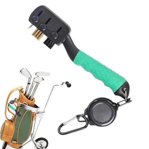 Fabixoin Golfschlägerreiniger, Golfschläger-Reinigungsbürste,Einziehbare Golfball-Reinigungsbürste - Golf-Reinigungsbürste, Rillenreiniger-Werkzeug, Golf-Rillenreiniger mit Karabinerhaken von Fabixoin