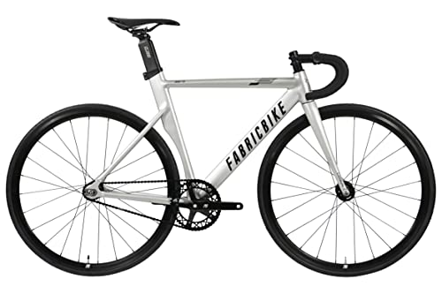 FabricBike AERO - Fixed Gear Fahrrad, Single Speed Fixie Starre Nabe, Aluminium Rahmen und Carbon-Gabel, Räder 28", 5 Farben, 3 Größen, 7.95 kg (Größe M) (Space Grey & Black, L-58cm) von FabricBike