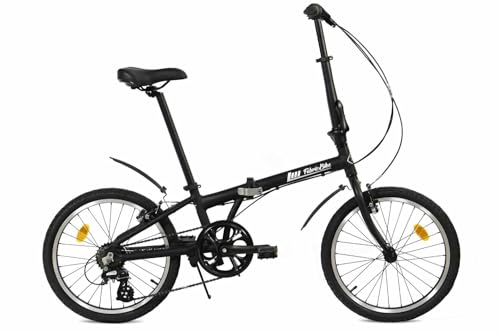 FabricBike Klappfahrrad, Alu-Rahmen, Single Speed, klapprad 20 Zoll, Folding, klapp Fahrrad, Klapprad Erwachsene, Fabric Bike Folding Bike (Fully Matte Black 7 Speed W/Mudguard) von FabricBike