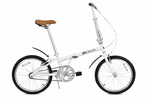 FabricBike Klappfahrrad, Alu-Rahmen, Single Speed, klapprad 20 Zoll, Folding, klapp Fahrrad, Klapprad Erwachsene, Fabric Bike Folding Bike (Matte White W/Mudguard) von FabricBike