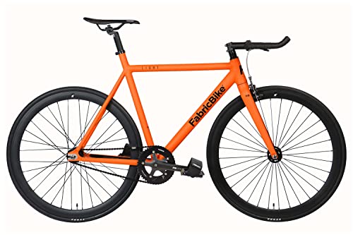 FabricBike Light - Fixed Gear Fahrrad, Single Speed Fixie Starre Nabe, Aluminium Rahmen und Gabel, Räder 28", 4 Farben, 3 Größen, 9.45 kg (Größe M) (M-54cm, Light Army Orange) von FabricBike