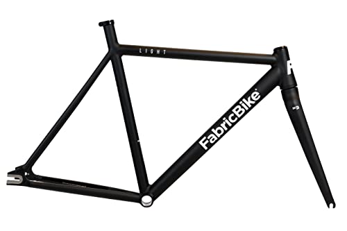 FabricBike Light - Fixed Gear Fahrrad Rahmen, Single Speed Fixie Fahrrad Rahmen, Aluminium Rahmen und Gabel, 4 Farben, 3 Größen, 2.45 kg (Größe M) (Light Matte Black, M-54cm) von FabricBike