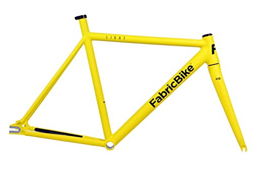 FabricBike Light - Fixed Gear Fahrrad Rahmen, Single Speed Fixie Fahrrad Rahmen, Aluminium Rahmen und Gabel, 4 Farben, 3 Größen, 2.45 kg (Größe M) (Light Matte Yellow, L-58cm) von FabricBike