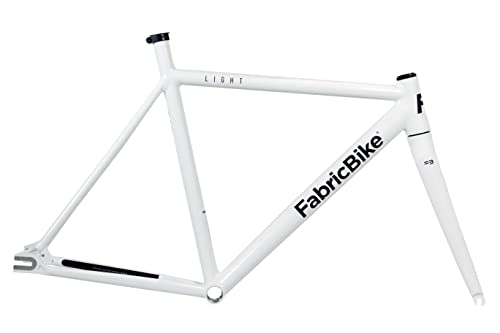 FabricBike Light - Fixed Gear Fahrrad Rahmen, Single Speed Fixie Fahrrad Rahmen, Aluminium Rahmen und Gabel, 4 Farben, 3 Größen, 2.45 kg (Größe M) (Light White, L-58cm) von FabricBike