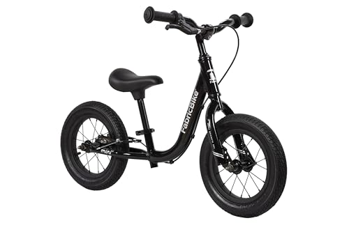 FabricBike Mini- Kinderlaufrad, Balance Bike Laufrad ab 18 Monate bis 4 Jahre, verstellbarem Sitz und Lenker, 12-Zoll-Rädern (Mini PRO Full Black) von FabricBike