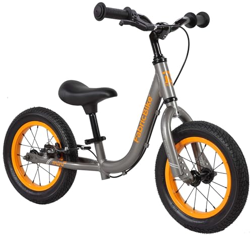 FabricBike Mini- Kinderlaufrad, Balance Bike Laufrad ab 18 Monate bis 4 Jahre, verstellbarem Sitz und Lenker, 12-Zoll-Rädern (Mini PRO Graphite & Orange) von FabricBike