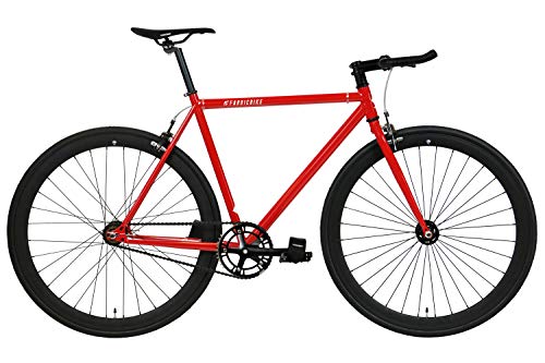 FabricBike - Original Pro Collection, Hi-Ten Stahl, Fahrrad Fixed Gear, Single Speed, Urban Commuter, 8 Farben und 3 Größen, 10,45 kg (Talla M). (Pro Red & Matte Black, S-49cm) von FabricBike