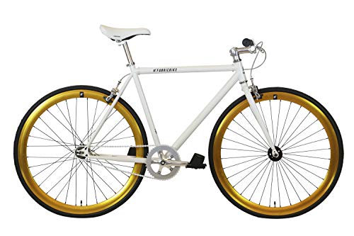 FabricBike Unisex Jugend original Fahrrad Fixie, weiß & Gold, M-53cm von FabricBike