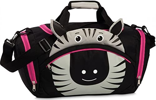 Fabrizio Kindertasche Sporttasche Reisetasche Zebra, Jungen Mädchen Kinder, schwarz, 35 x 25 x 20 cm, 19,5 Liter von Fabrizio