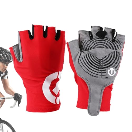 Facynde Fahrradhandschuhe für Herren,Halbfingerhandschuhe Herren - Dämpfung Mountainbike-Handschuhe atmungsaktiv | Halbfinger-Anti-Rutsch-Fahrradhandschuhe absorbieren Schweiß und verhindern das von Facynde
