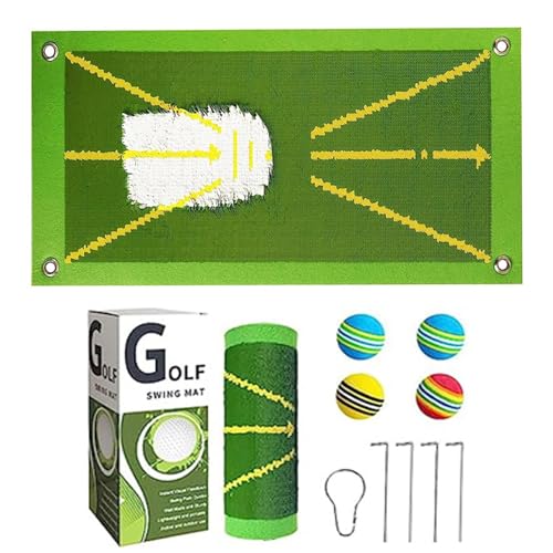 Golf-Schlagmatte - Rutschfestes Golfpad mit Gummisohle zum Üben,Golf-Pad mit Schwungerkennung, tragbare Golf-Schlagmatte für Chips, Putts, drinnen von Facynde