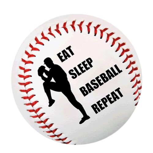 Korkball Baseball,Baseball-Übungsbälle,Eat Sleep Baseball Wiederholen Sie gut genähte Übungsbaseball - Offizieller Trainingsball in Standardgröße in professioneller Qualität für effektives Training von Facynde