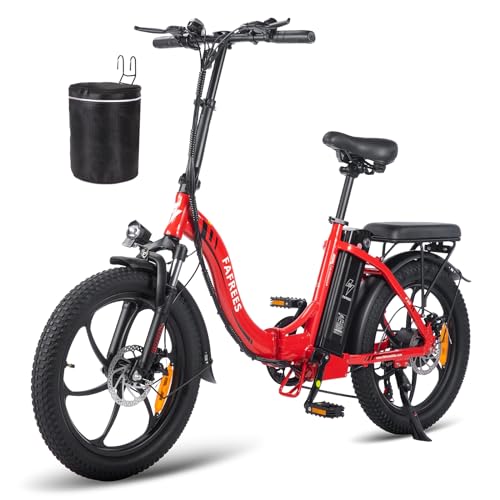 Fafrees F20 E-Bike Klapprad 20 Zoll Elektrofahrrad für Herren Damen 250W Motorund mit 36V 16AH abnehmbarem Akku City Bike Shimano 7S E-Mountainbike 20"*3.0 Fat Tire von Fafrees