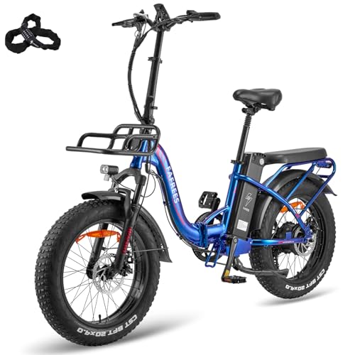 Fafrees F20 MAX [ Offiziell ] E-Bike Herren 20 Zoll 48V 22,5AH Akku Fatbike Ebike Klapprad, E Bike Damen Elektrobike Mountainbike Bremslicht Shimano 7S 54N.m, Elektrofahrrad 150kg (blau) von Fafrees