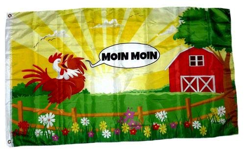 Fahne/Flagge Moin Moin Hahn 90 x 150 cm von FahnenMax