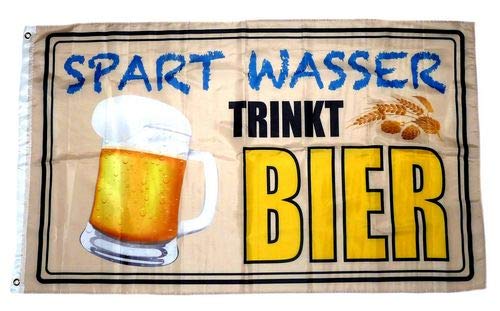 Fahne/Flagge Spart Wasser Trinkt Bier 90 x 150 cm von FahnenMax