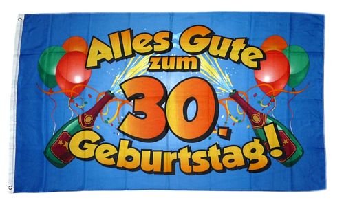 Fahne/Flagge Alles Gute zum 30. Geburtstag 90 x 150 cm von FahnenMax