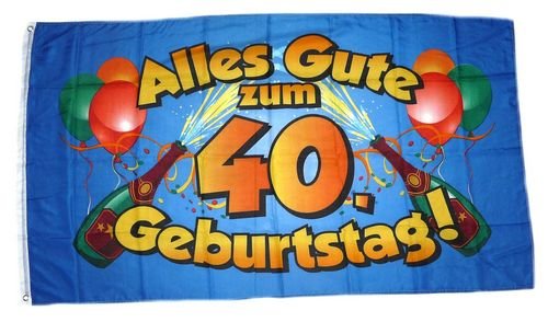 Fahne/Flagge Alles Gute zum 40. Geburtstag 90 x 150 cm von FahnenMax