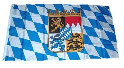 Fahne/Flagge Freistaat Bayern Wappen NEU 60 x 90 cm von FahnenMax