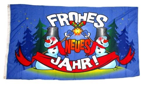 Fahne/Flagge Frohes Neues Jahr Silvester 90 x 150 cm von FahnenMax