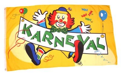 Fahne/Flagge Karneval Fasching Clown 90 x 150 cm von FahnenMax