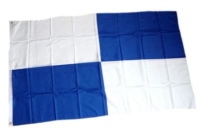 Fahne/Flagge Karo blau/weiß groß NEU 90 x 150 cm von FahnenMax
