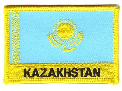 Flaggen Aufnäher Patch Kasachstan Schrift Fahne NEU von FahnenMax