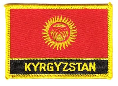 Flaggen Aufnäher Patch Kirgistan Schrift Fahne NEU von FahnenMax
