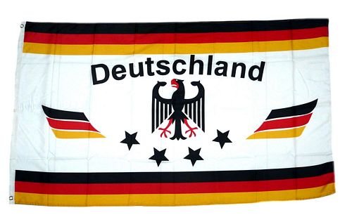 Fahne/Flagge Deutschland Fußball 4 Sterne weiß 90 x 150 cm von FahnenMax