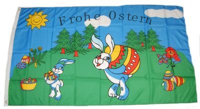 Fahne/Flagge Frohe Ostern Hase 90 x 150 cm von FahnenMax