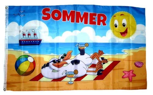 Fahne/Flagge Sommer Möwen Strand 90 x 150 cm von FahnenMax