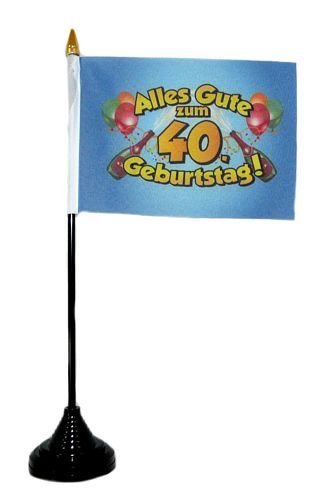 Fahne/Tischflagge Alles Gute zum 40. Geburtstag Tischfahne Flagge von FahnenMax