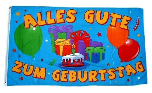 Fahne / Flagge Alles Gute zum Geburtstag 90 x 150 cm von FahnenMax