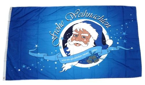 Fahne/Flagge Frohe Weihnachten blau NEU 90 x 150 cm von FahnenMax