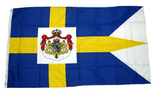 Fahne / Flagge Schweden Royal Wappen NEU 90 x 150 cm von FahnenMax