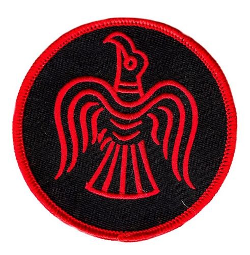 FahnenMax® Aufnäher Patch Raven Wikinger Odin rot von FahnenMax