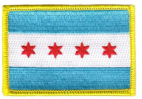 FahnenMax® Flaggen Aufnäher Patch USA - Chicago von FahnenMax
