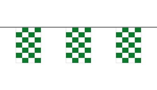 Fahnenkette Karo grün/weiß 6 m Fahne Flagge Flaggenkette von FahnenMax
