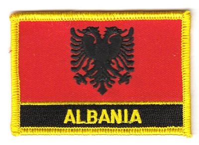 Flaggen Aufnäher Patch Albanien Schrift Fahne von FahnenMax