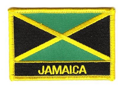 Flaggen Aufnäher Patch Jamaika/Jamaica Schrift Fahne von FahnenMax